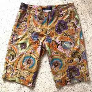 🍭 ETRO Cuffed Linen Blend Shorts EURO size 42 🍭
